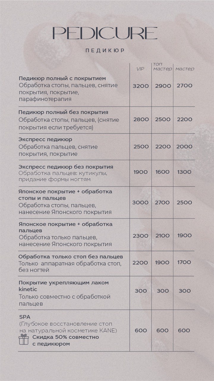 Price list